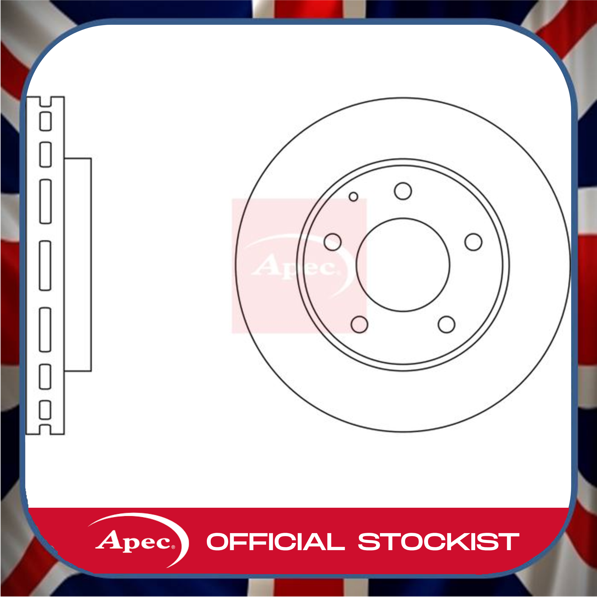 Mazda Eunos 500 Front 258mm Vented Brake Disc Fits Ford APEC DSK524