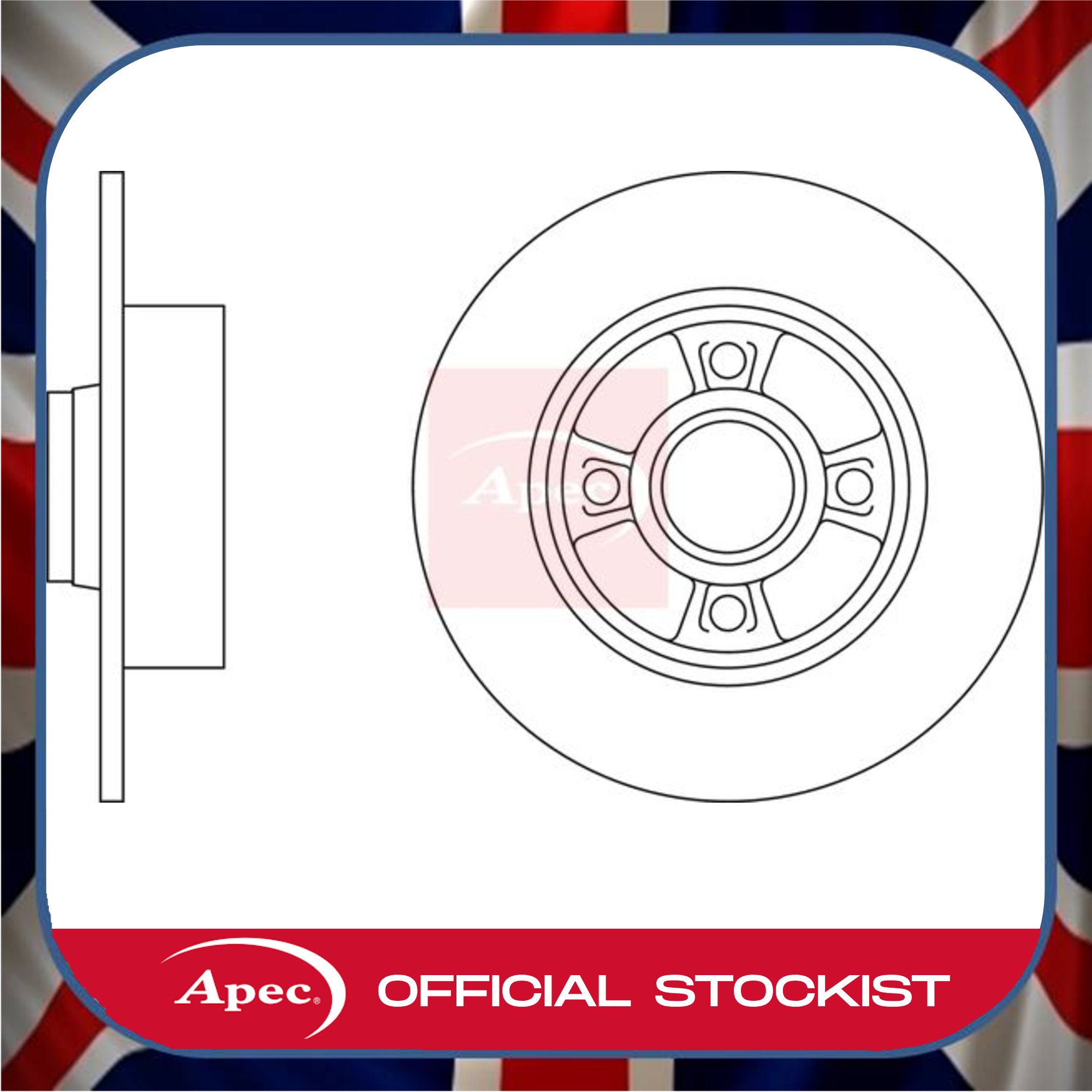 Renault Clio Rear 240mm Solid Brake Disc OE Quality APEC DSK2550